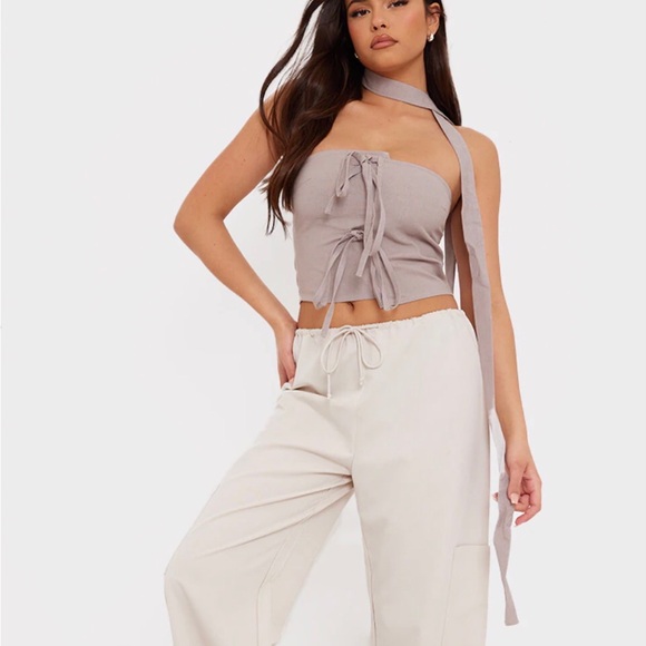 Women's Gray Strapless Top - Picture 3 of 6